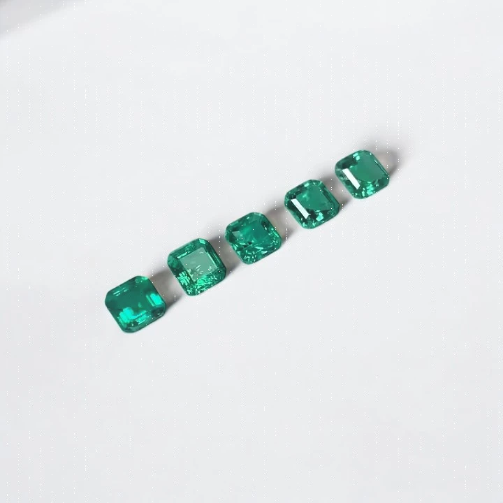 High-Quality Lab-Grown Colombian Emeralds | Asscher Cut 4mm-10mm | Sustainable Luxury Gemstones